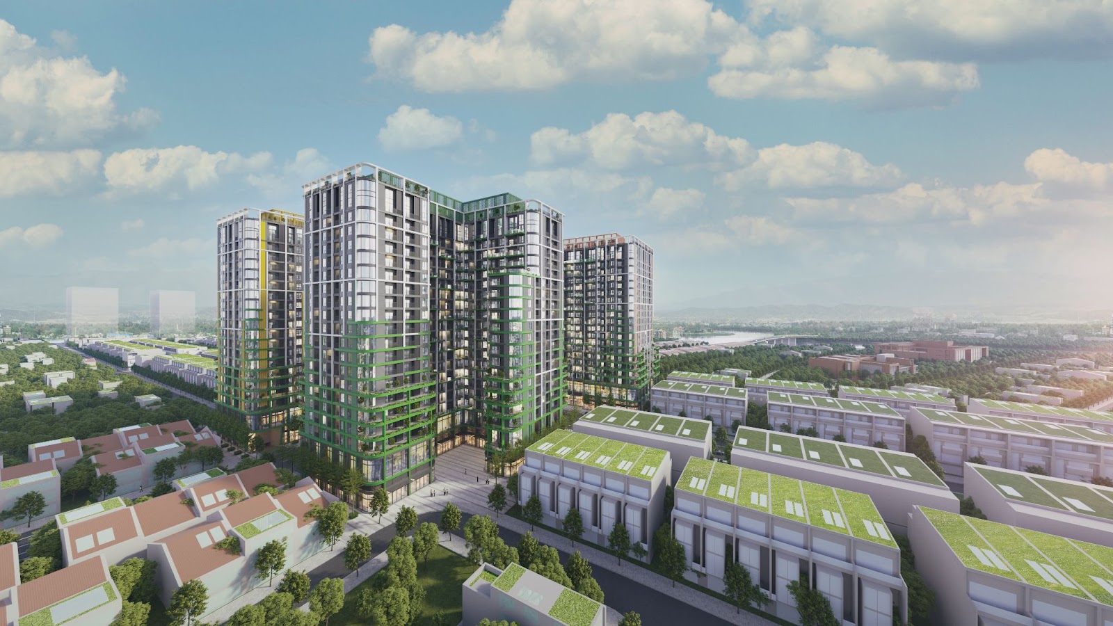 FourS Tower nhìn từ trục đường nội khu