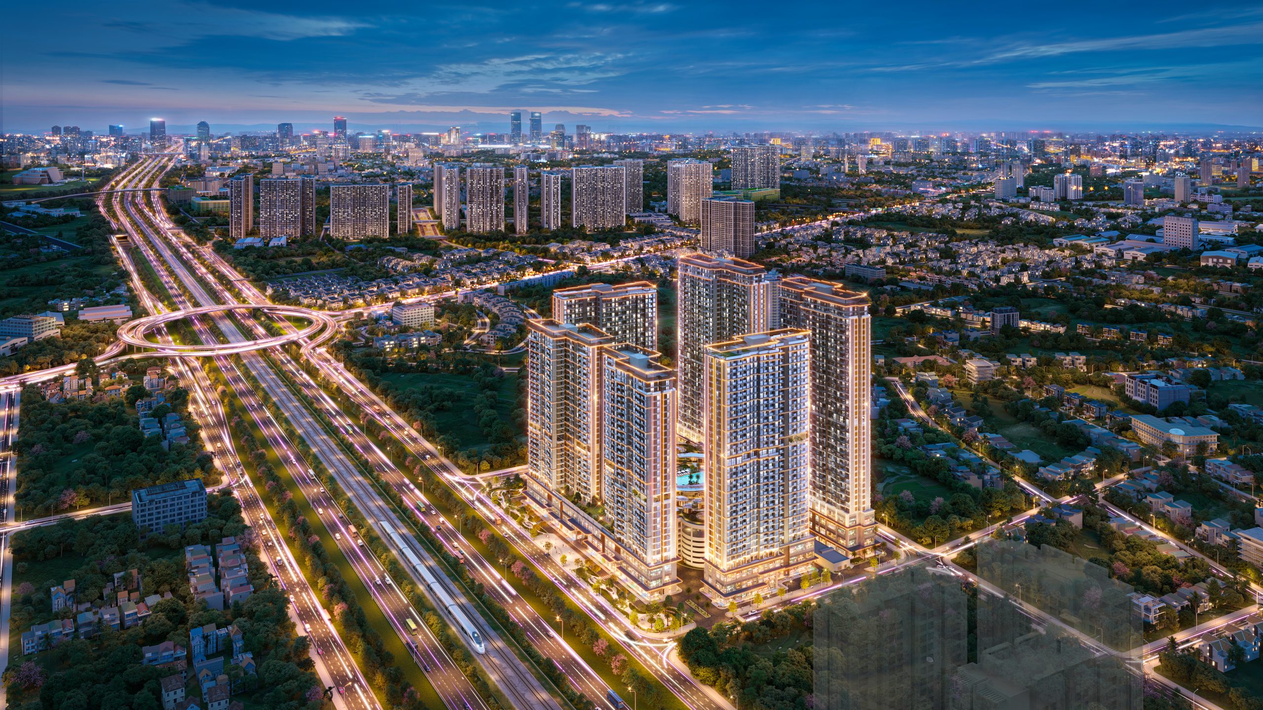 Phối cảnh đêm Imperia Sky Park