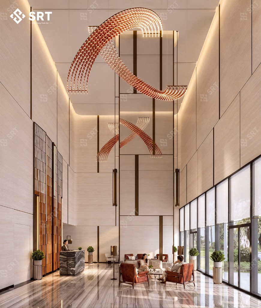 Phối cảnh sảnh thông tầng Sun Glory Residence