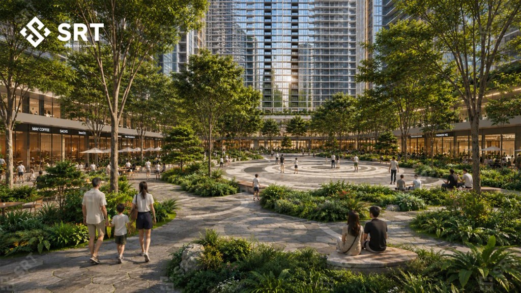 Phối cảnh quảng trường trung tâm Sun Glory Residence