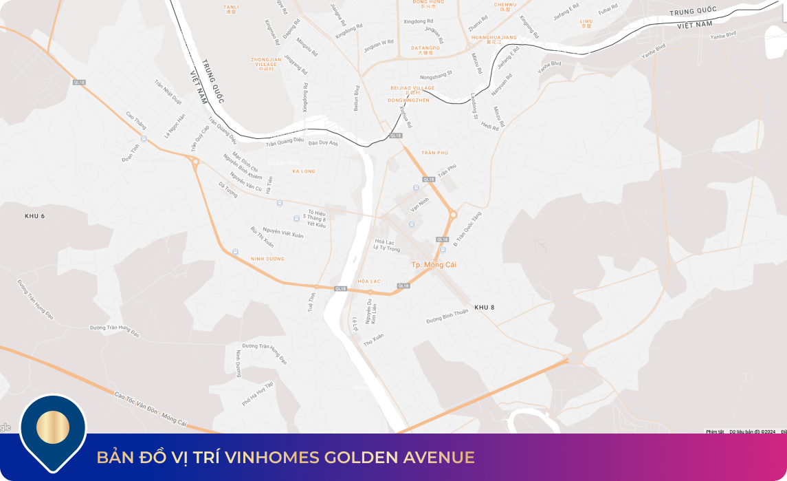 Sơ đồ kết nối Vinhomes Golden Avenue — cửa khẩu Móng Cái